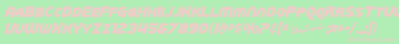 SfJuggernautCondensedItalic-fontti – vaaleanpunaiset fontit vihreällä taustalla