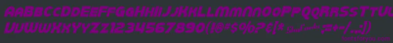 Шрифт SfJuggernautCondensedItalic – фиолетовые шрифты на чёрном фоне