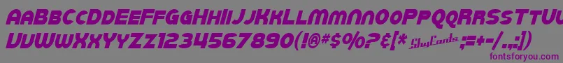 SfJuggernautCondensedItalic-Schriftart – Violette Schriften auf grauem Hintergrund