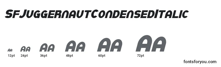 SfJuggernautCondensedItalic Font Sizes