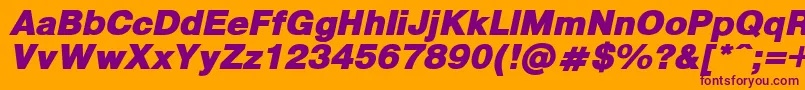 PragmaticaBlackItalic Font – Purple Fonts on Orange Background