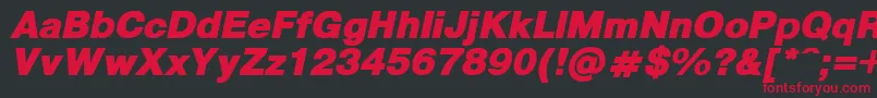 フォントPragmaticaBlackItalic – 黒い背景に赤い文字