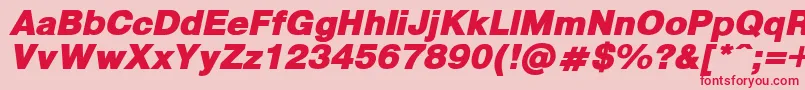 PragmaticaBlackItalic Font – Red Fonts on Pink Background