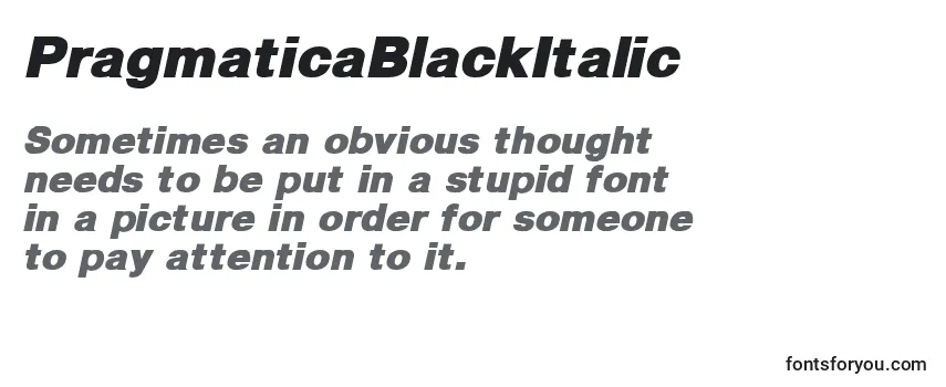 PragmaticaBlackItalic Font