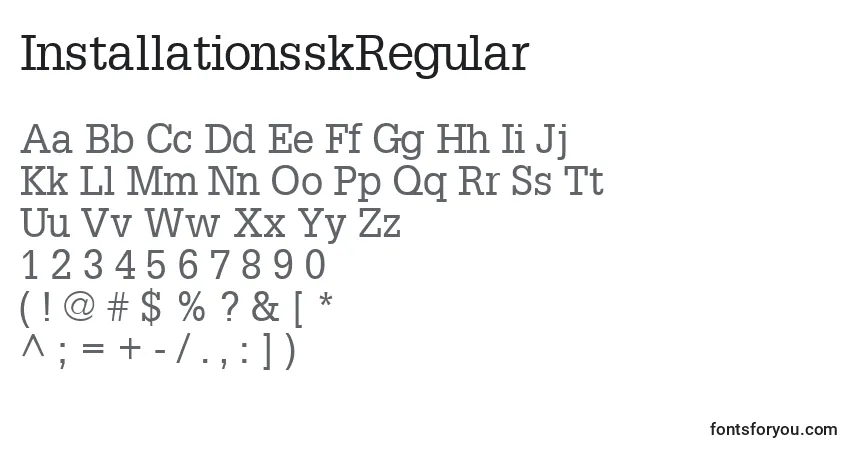 InstallationsskRegularフォント–アルファベット、数字、特殊文字