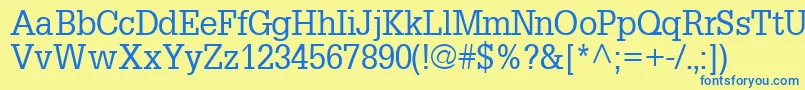 InstallationsskRegular Font – Blue Fonts on Yellow Background