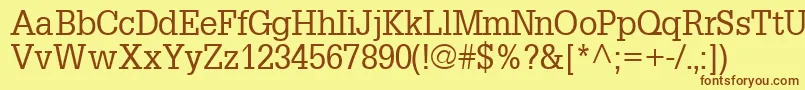 InstallationsskRegular Font – Brown Fonts on Yellow Background