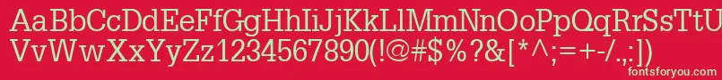 InstallationsskRegular Font – Green Fonts on Red Background