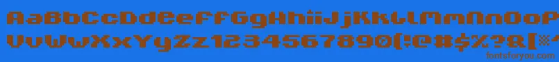 V5Xtender Font – Brown Fonts on Blue Background