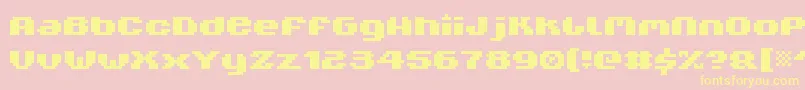 V5Xtender-Schriftart – Gelbe Schriften auf rosa Hintergrund