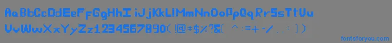 フォントOwnFont – 灰色の背景に青い文字