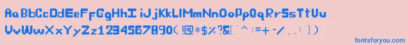 フォントOwnFont – ピンクの背景に青い文字