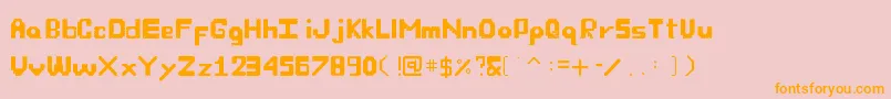 OwnFont-Schriftart – Orangefarbene Schriften auf rosa Hintergrund