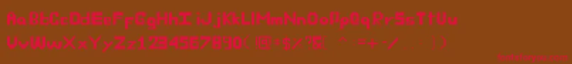 フォントOwnFont – 赤い文字が茶色の背景にあります。
