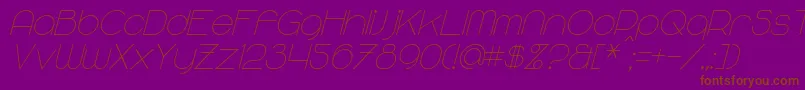 MajoramSansItalic Font – Brown Fonts on Purple Background