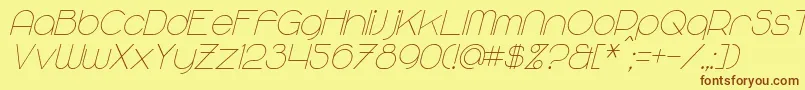 MajoramSansItalic Font – Brown Fonts on Yellow Background