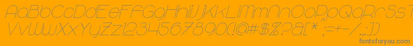 MajoramSansItalic-Schriftart – Graue Schriften auf orangefarbenem Hintergrund