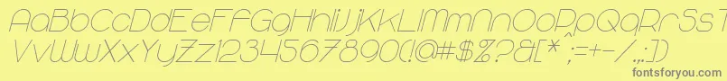 MajoramSansItalic Font – Gray Fonts on Yellow Background