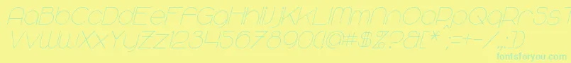 MajoramSansItalic Font – Green Fonts on Yellow Background