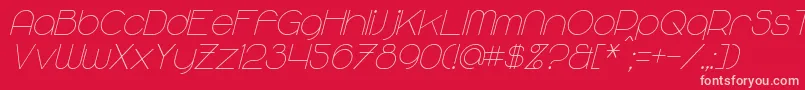 MajoramSansItalic Font – Pink Fonts on Red Background