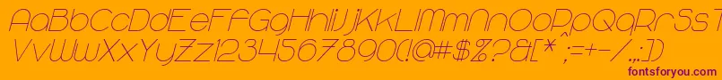 Шрифт MajoramSansItalic – фиолетовые шрифты на оранжевом фоне