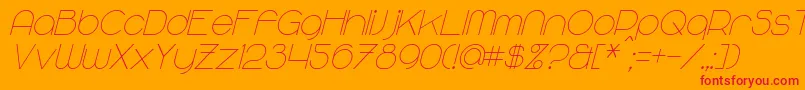 MajoramSansItalic Font – Red Fonts on Orange Background