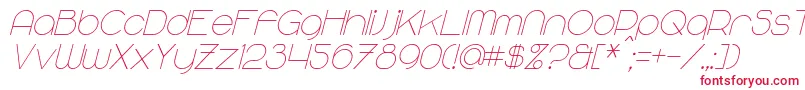 MajoramSansItalic Font – Red Fonts on White Background