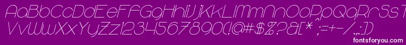 MajoramSansItalic Font – White Fonts on Purple Background