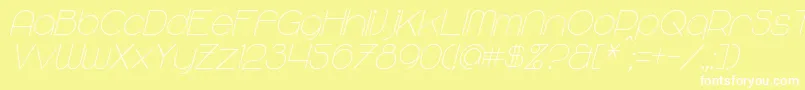 MajoramSansItalic Font – White Fonts on Yellow Background