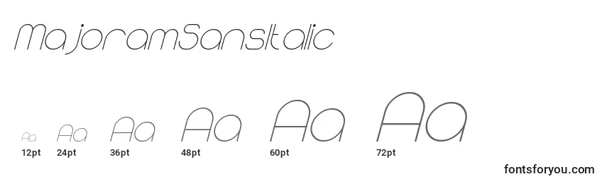MajoramSansItalic Font Sizes