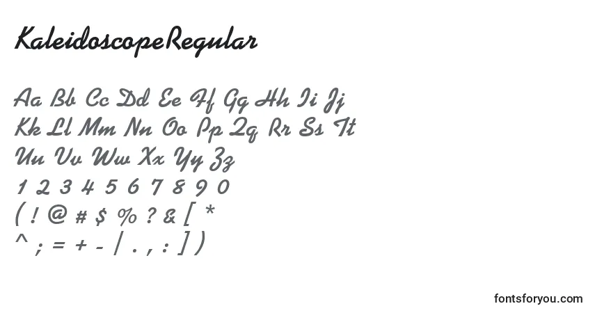 Шрифт KaleidoscopeRegular – алфавит, цифры, специальные символы