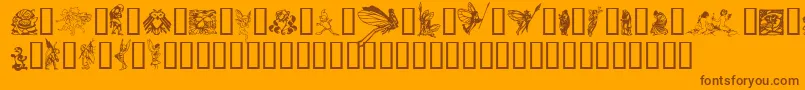 FaerieTM-Schriftart – Braune Schriften auf orangefarbenem Hintergrund