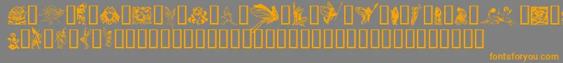 FaerieTM-Schriftart – Orangefarbene Schriften auf grauem Hintergrund