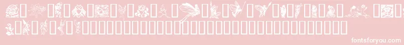 Fonte FaerieTM – fontes brancas em um fundo rosa