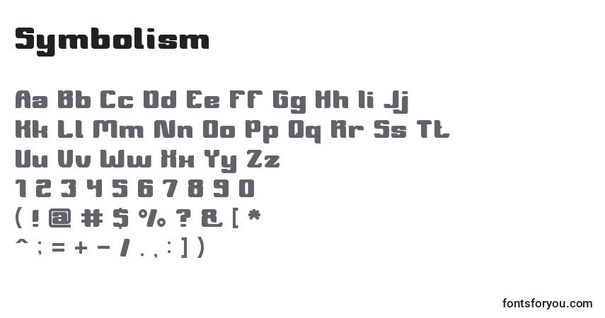 Schriftart Symbolism – Alphabet, Zahlen, spezielle Symbole