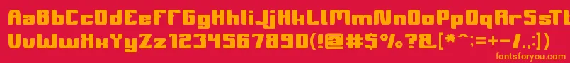 フォントSymbolism – 赤い背景にオレンジの文字