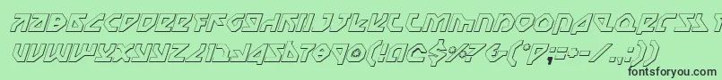 フォントNostromo3DItalic – 緑の背景に黒い文字