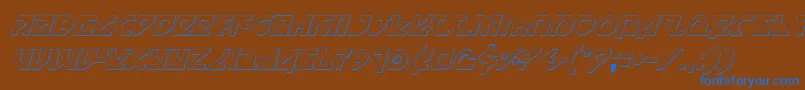 フォントNostromo3DItalic – 茶色の背景に青い文字