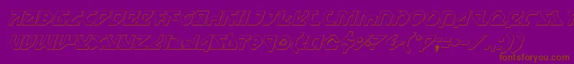 Nostromo3DItalic-Schriftart – Braune Schriften auf violettem Hintergrund