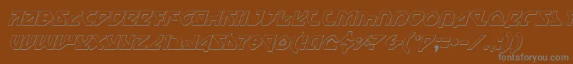 フォントNostromo3DItalic – 茶色の背景に灰色の文字