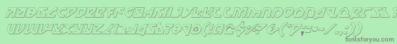 フォントNostromo3DItalic – 緑の背景に灰色の文字