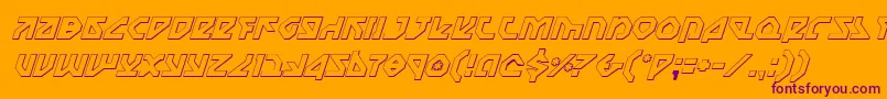 Nostromo3DItalic Font – Purple Fonts on Orange Background