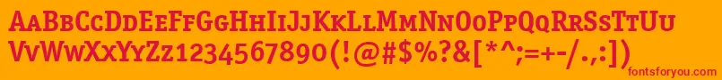 OfficinaserscitcttРџРѕР»СѓР¶РёСЂРЅС‹Р№ Font – Red Fonts on Orange Background