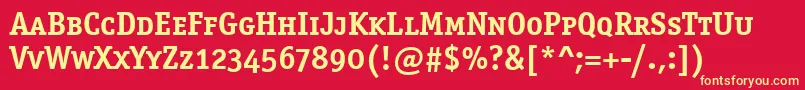 OfficinaserscitcttРџРѕР»СѓР¶РёСЂРЅС‹Р№ Font – Yellow Fonts on Red Background