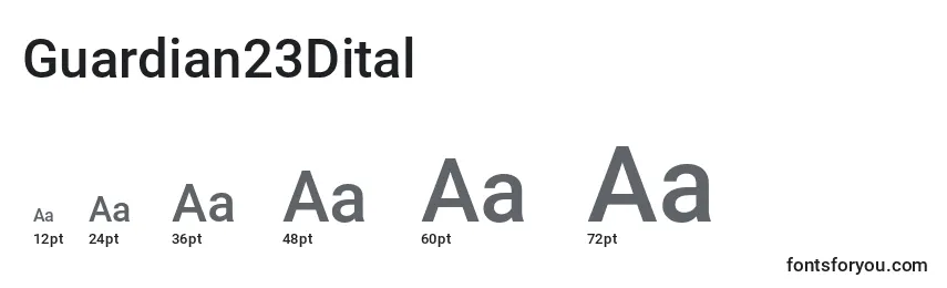 Guardian23Dital Font Sizes