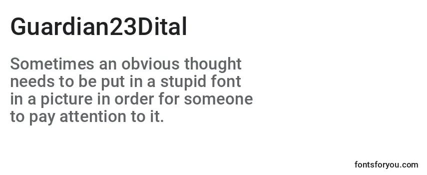 Review of the Guardian23Dital Font