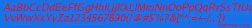 Luxisri Font – Red Fonts on Blue Background