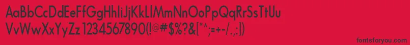 フォントFuturaNarrowBold – 赤い背景に黒い文字