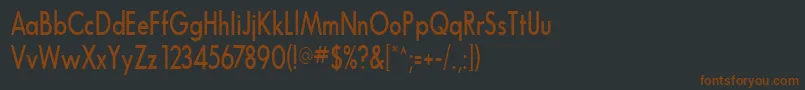 FuturaNarrowBold Font – Brown Fonts on Black Background