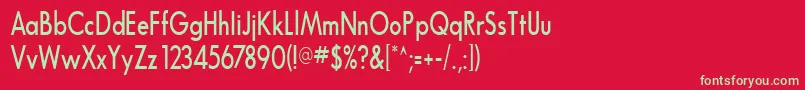 フォントFuturaNarrowBold – 赤い背景に緑の文字